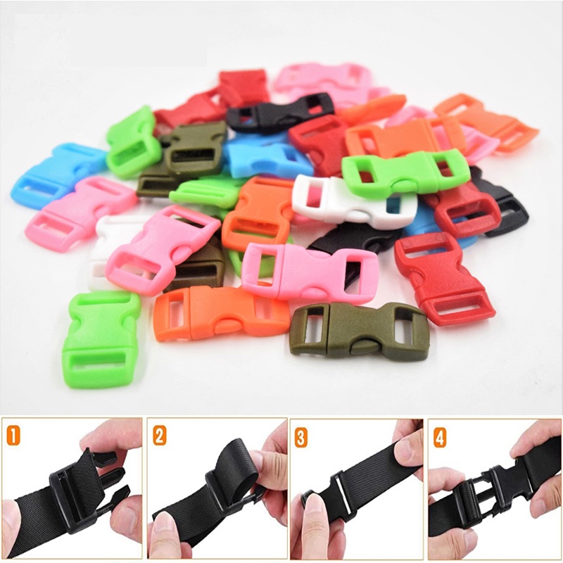25pcs 10mm plastic side quick release buckles for webbing bag belt clip