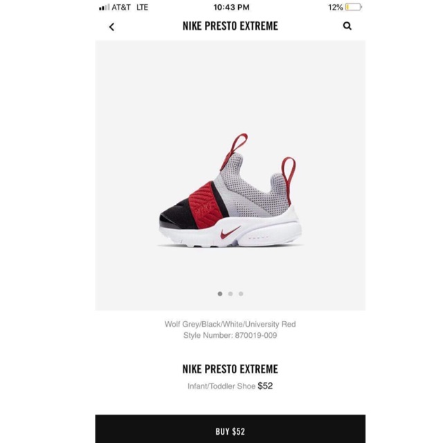 nike presto extreme infant