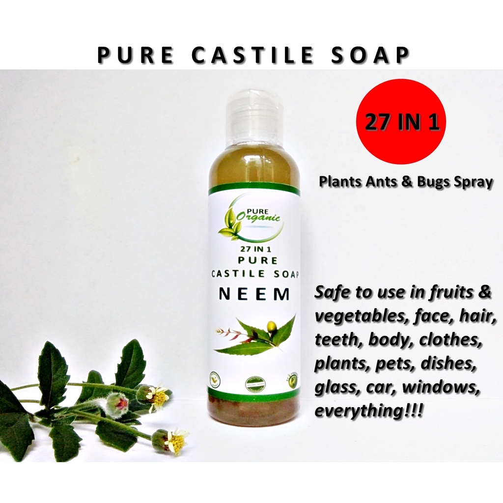 Pure Castile Soap Neem Oil Plants Spray For Bugs Spray And Ants Spray
