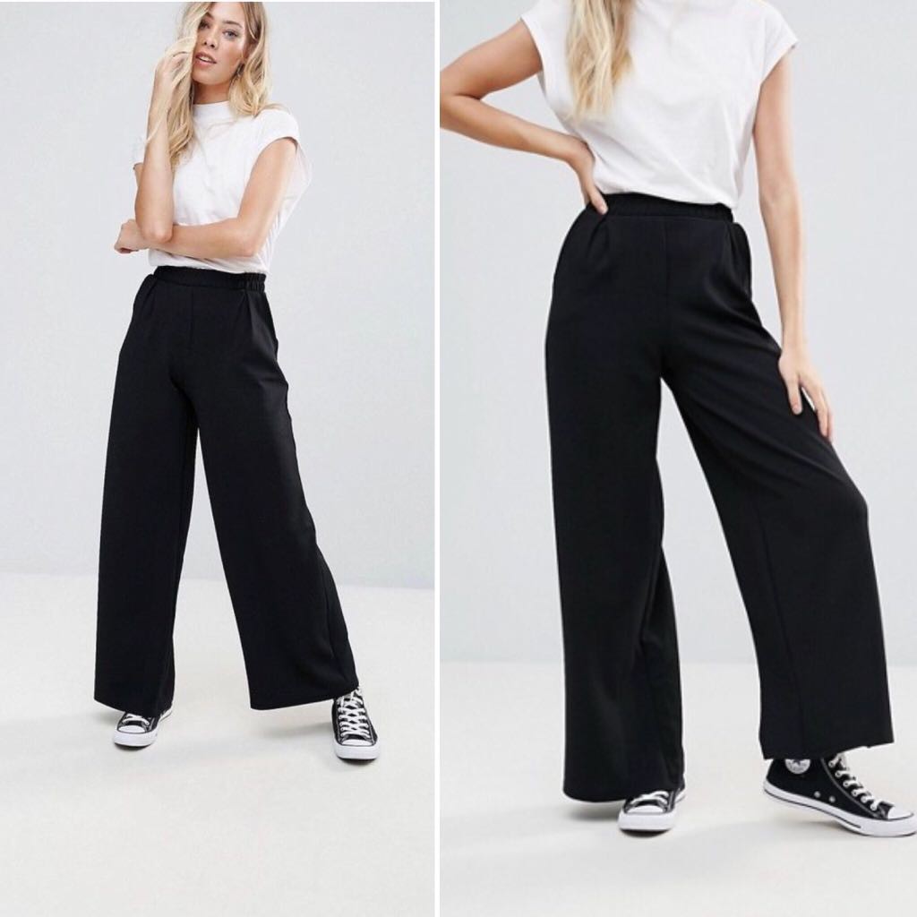 diya black pinstripe casual trousers