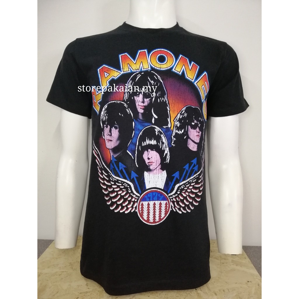 Ready Stock Ramones 100 Cotton Rock Band T Shirt For Men Shopee