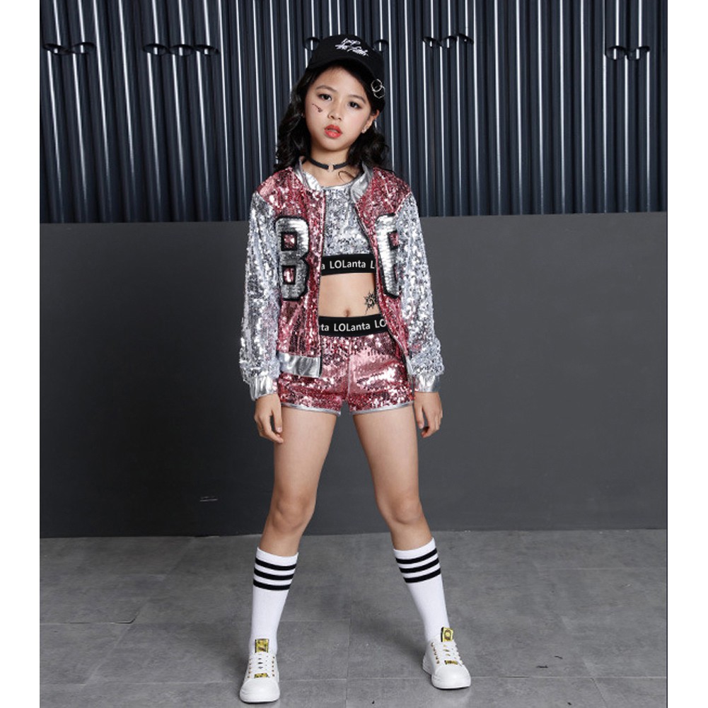 LOLANTA Girls Hip Hop Clothes Set,Sporty Tracksuit Street Dance Outfit 