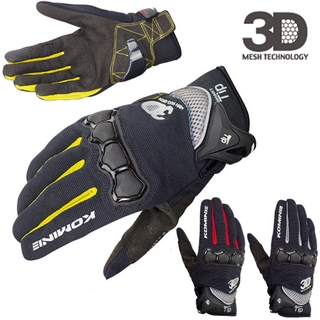 KOMINE Gloves GK162 3D Protect Carbon Fiber Mesh Gloves Plus Touch Screen Full Finger Gloves Unisex
