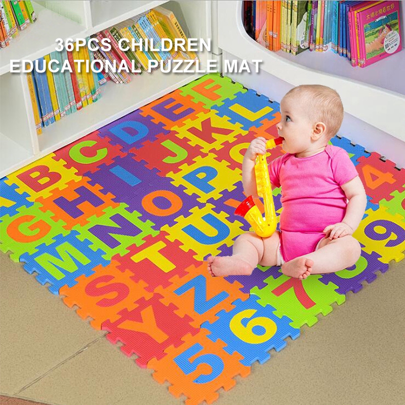 Baby Play Mat 36pcs Set Eva Baby Foam Clawling Mats Puzzle Toys For Kids Floor Mat Number Letter Childrens Carpet 15 5 15 5cm Shopee Philippines