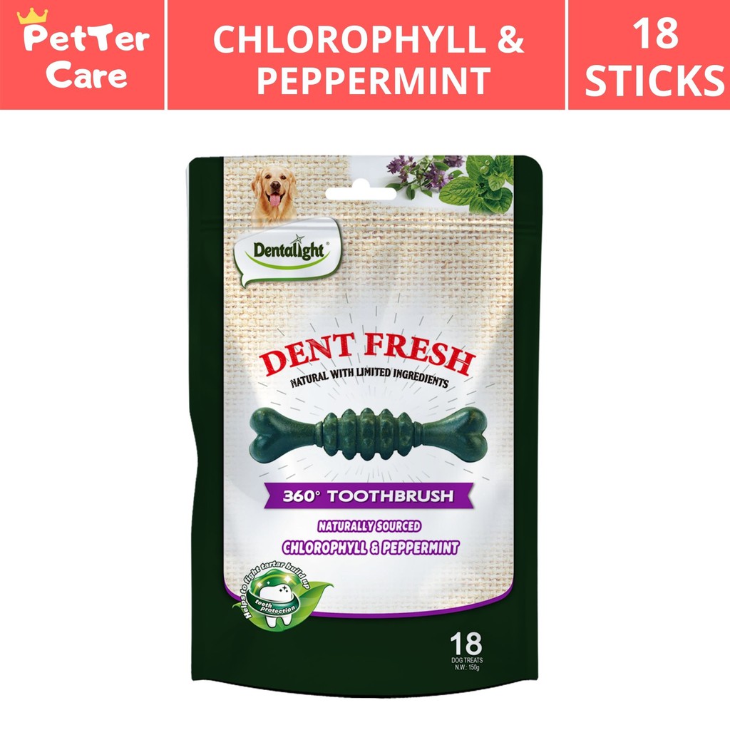 Dent Fresh Dog Treats Dental Chews for Fresh Breath 150g Peppermint