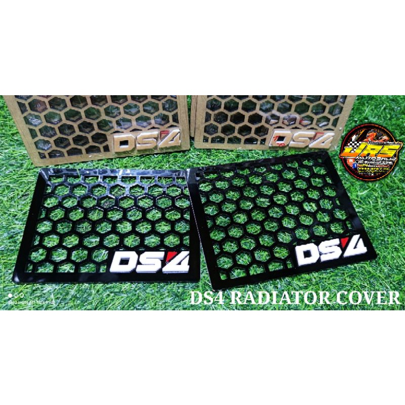 DS4 radiator cover for NMAX V1/V2, AEROX V1/V2, MXI, CLICK/ADV/PCX ,EMBOSSED DS4 LOGO, BLACK/CLEAR