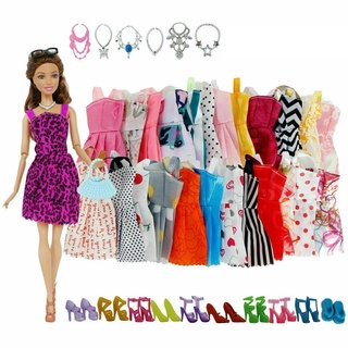 32Pcs Fashion Handmade Barbie Doll Dress Clothes Mixed Styles Randomly The Most Popular Children's Day Gift