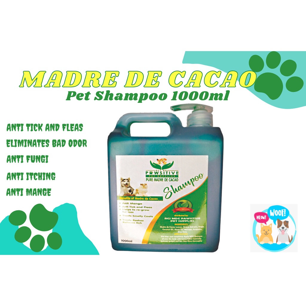 Madre De Cacao Pure Pet Shampoo 1000ml for Dog and Cat anti tick and