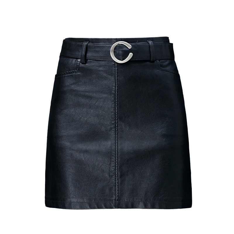 leather denim skirt