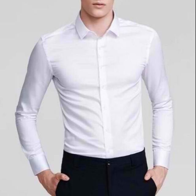 white long sleeve polo mens