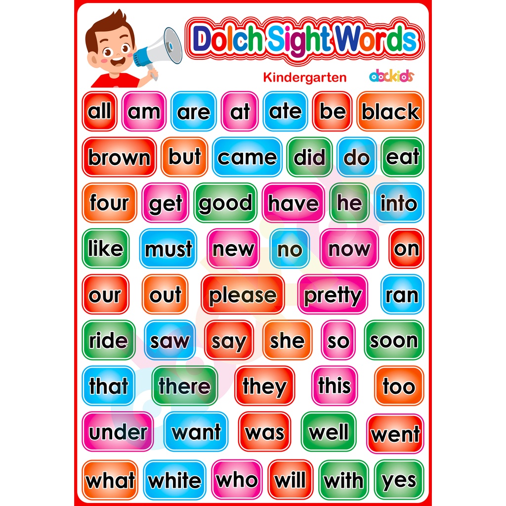 English Reading Educational Learning Materials and Wall Charts For Kids ...