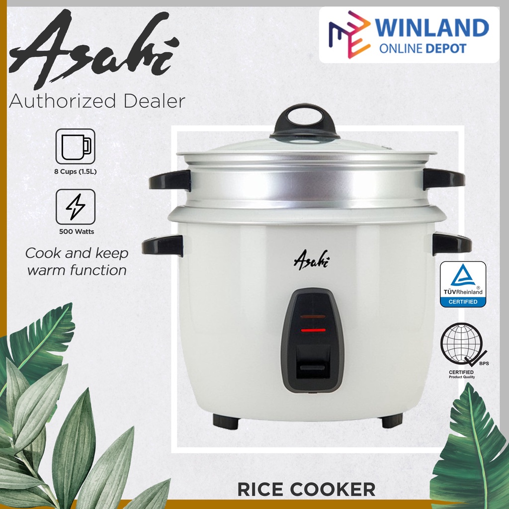 ASAHI Original 1.5L 8 Cups Rice Cooker Nonstick Cooker w/ Steamer RC82 *WINLAND* Shopee