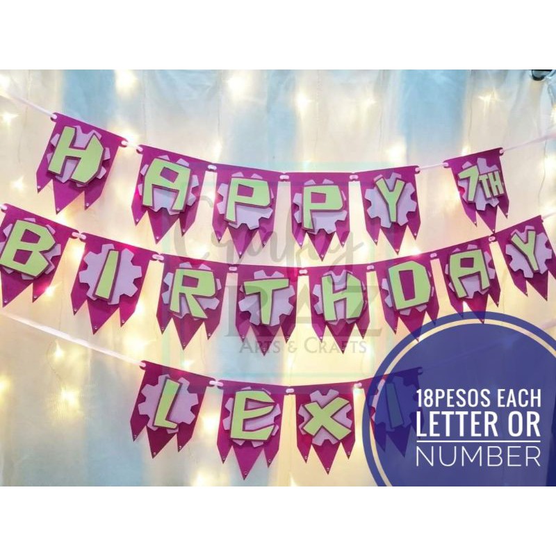 Pink Roblox Birthday Banner 18pesos Each Letter Number Shopee Philippines - roblox letters to numbers
