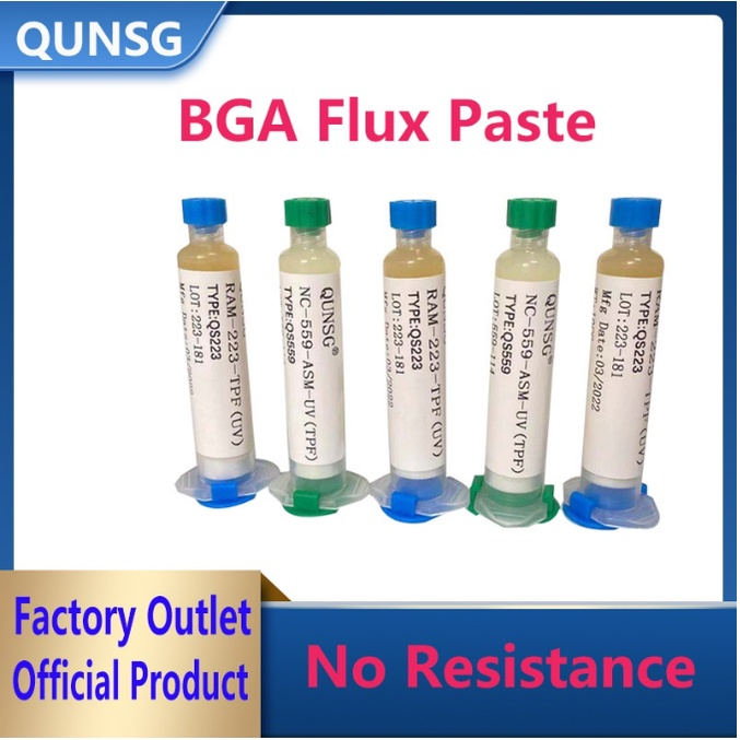 NC-557 No-Clean Solder Flux Paste – 10cc Syringe, Pack Of 10, For SMD, BGA & PGA Soldering