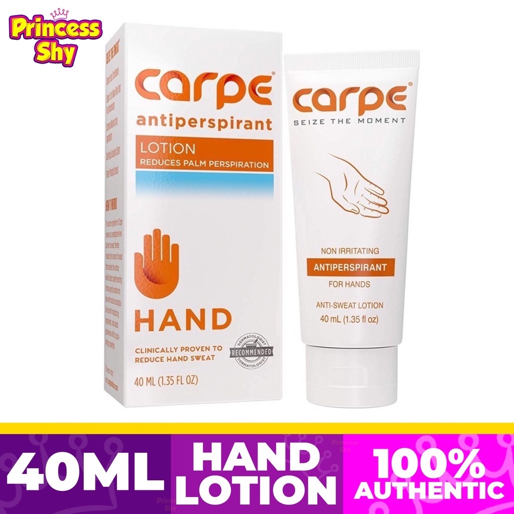 Carpe Antiperspirant Hand Lotion Reduces Hand Perspiration Clinically Proven Reduce Hand 7/22 12