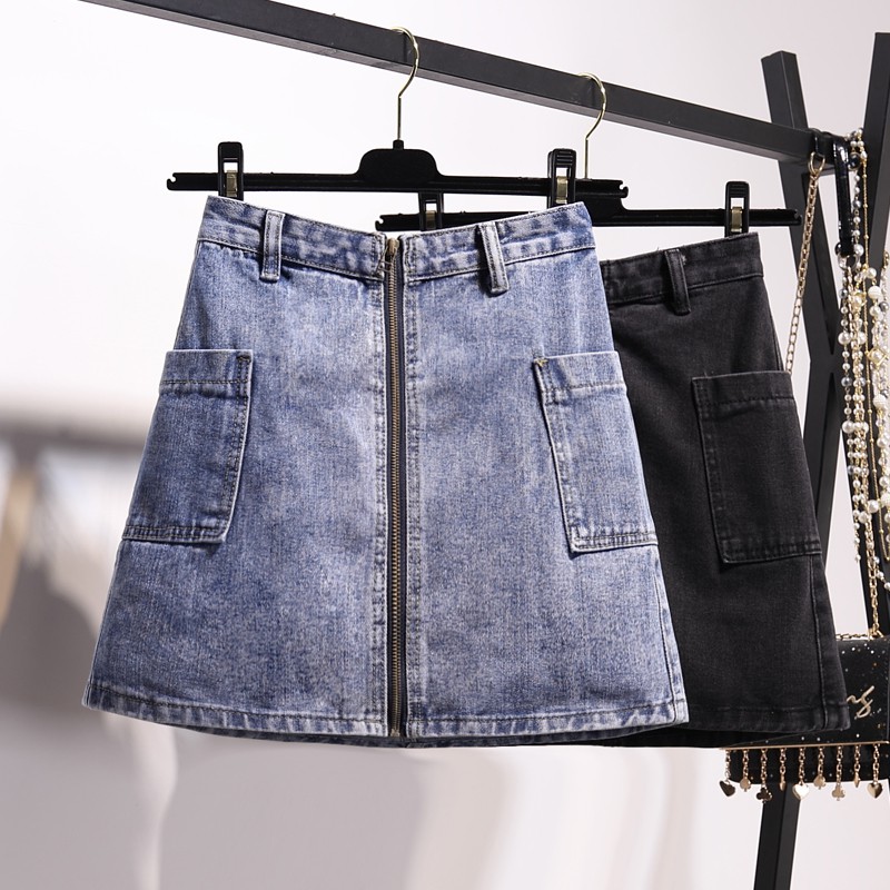 loose jean skirt
