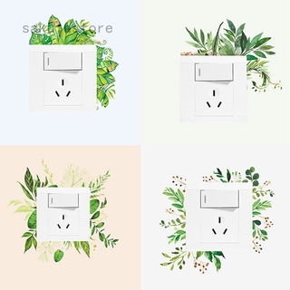 Light Switch Decal Wall Stickers Green Leaves Stickers Home DIY Decor Vinyl Sticker #1