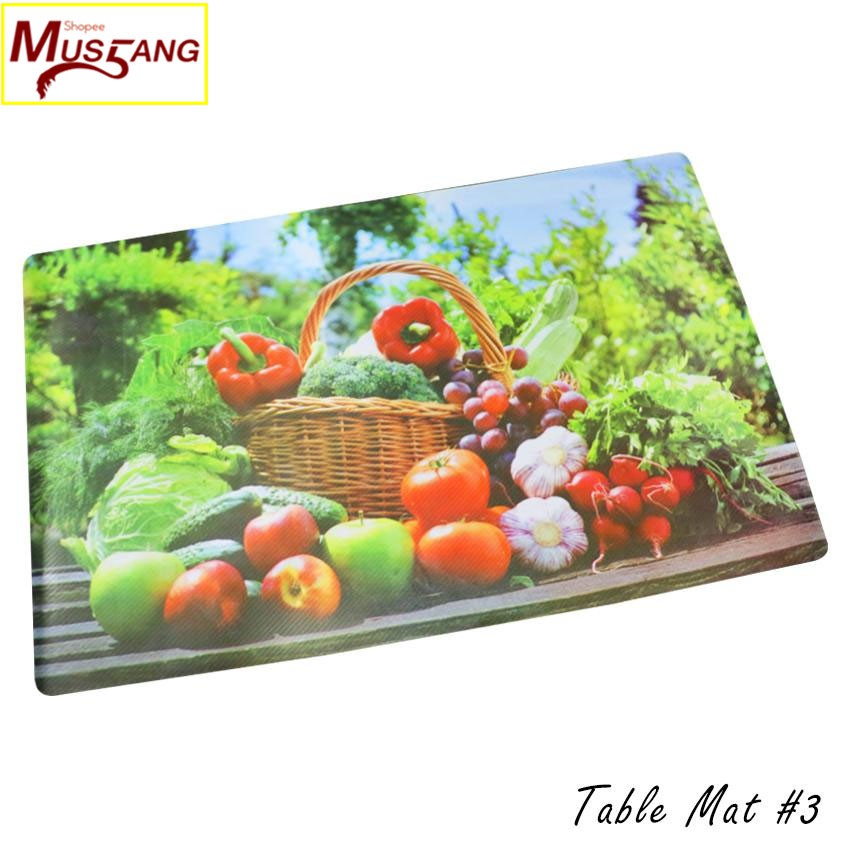 1 Piece Plastic Placemat Dining Table Fruits Design Mats Pot