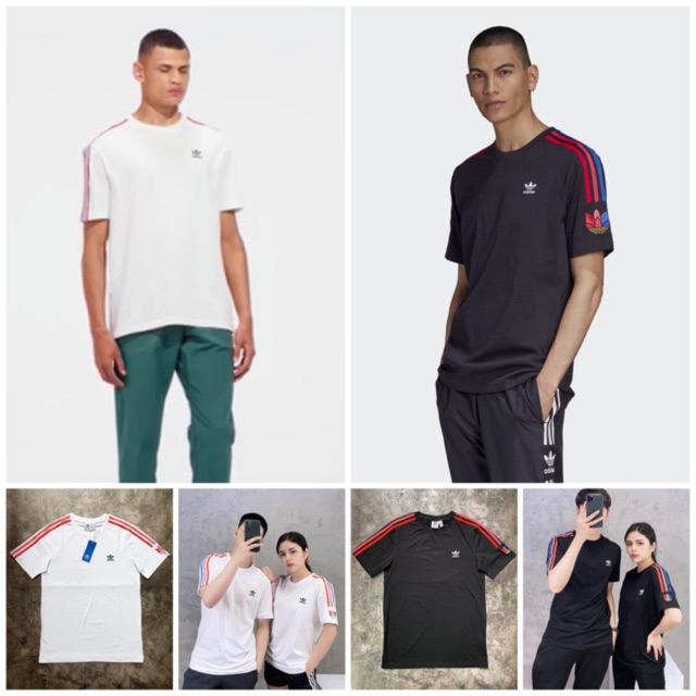 adidas trefoil 3 stripes t shirt