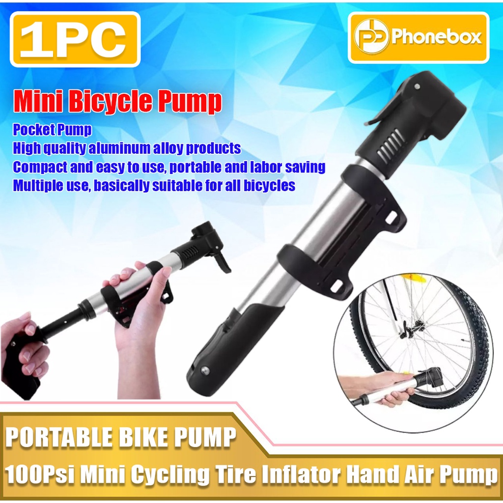 BEST PRICE GUARANTEE GreenCertified 100Psi Mini Bike Pump Aluminum Alloy Bicycle Hand Air Pump