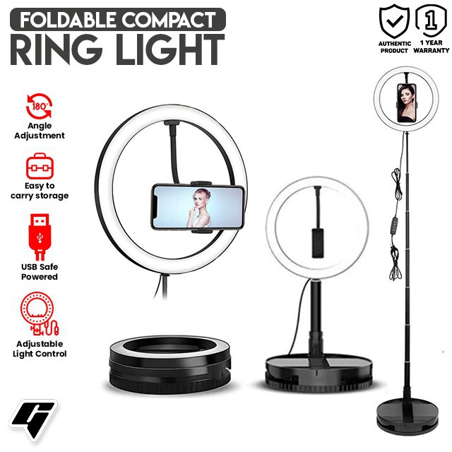 100 Original Lucky G1 10 26cm Led Selfie Fill In Lighting Studio Ring Light Retractable Stand Base Shopee Philippines