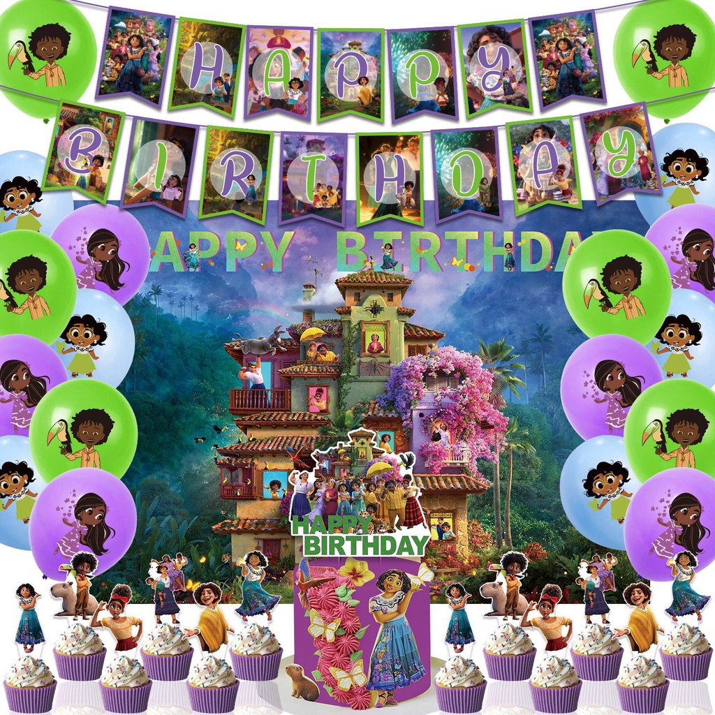 22 Disney Encanto Cartoon Theme Birthday Party Decor Set Cake Topper
