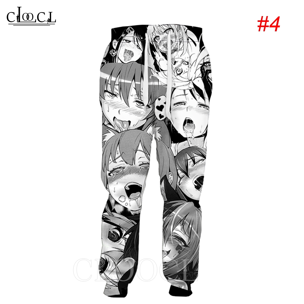 NUOHUX Men's Ahegao Sweatpants Anime Pants Funny 3D Pattern Trouse