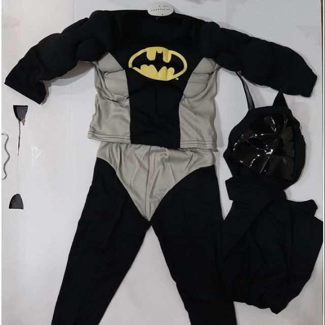 shop : BATMAN Costume Muscle Pads Shirt Pants Mask Size 2 to 8 Y/O | Shopee  Philippines