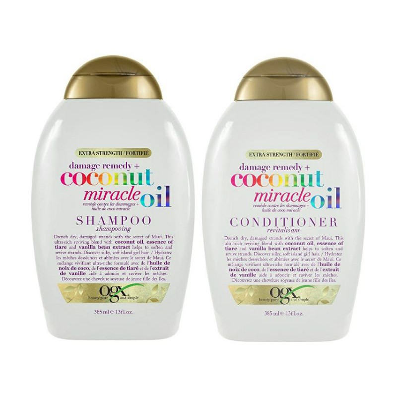 Ogx Coconut Miracle Oil Sulfate Free Shampoo Conditioner Authentic Shopee Philippines