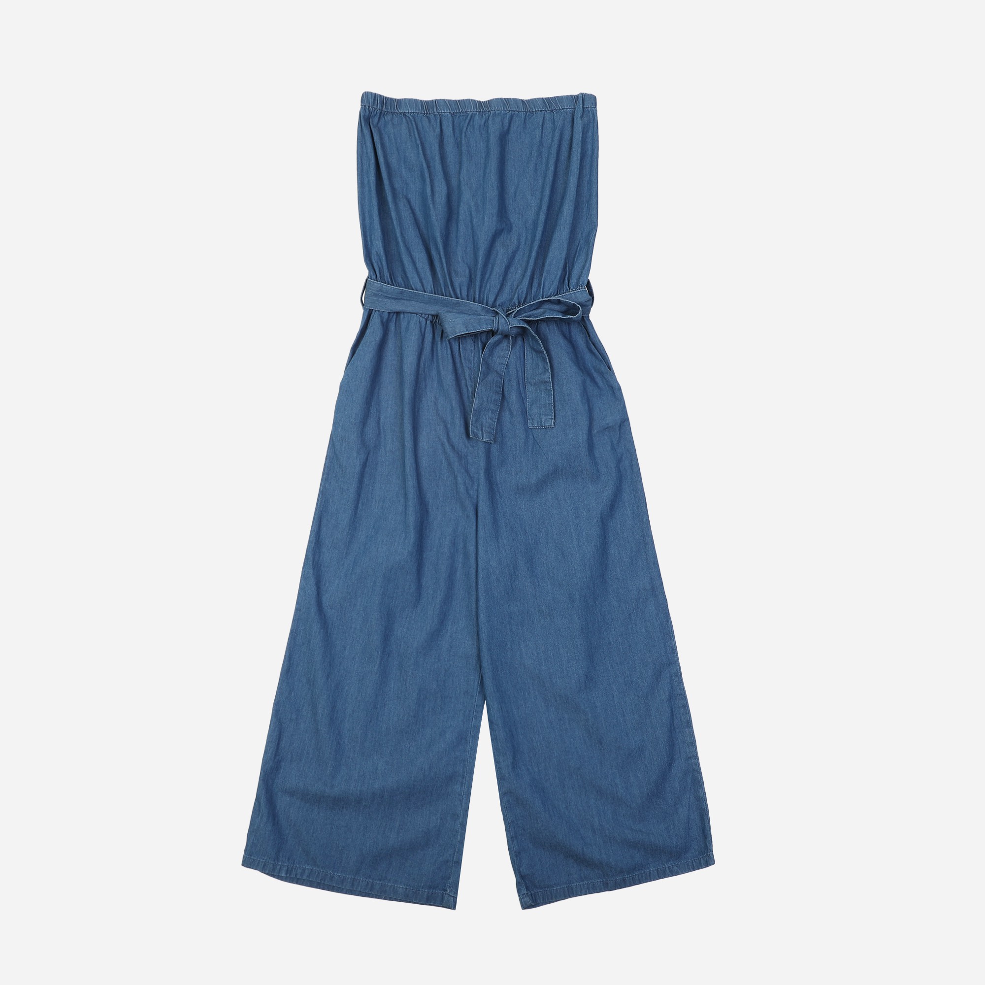 denim tube jumpsuit