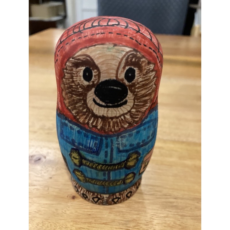 Wood Russian Nesting Dolls Matryoshka Details (Hand paintedPadington Bear, Elmo, Sesame Street