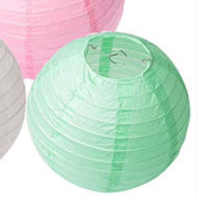 green paper lanterns