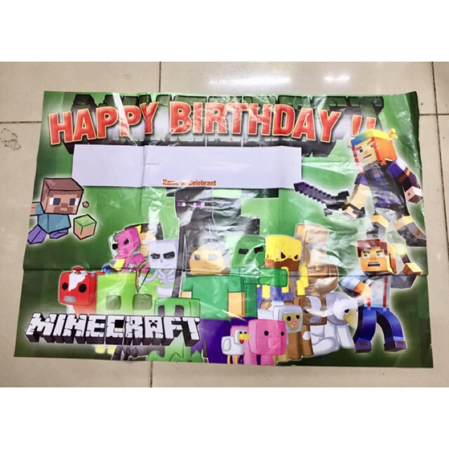 Happy Birthday Banner Minecraft Shopee Philippines