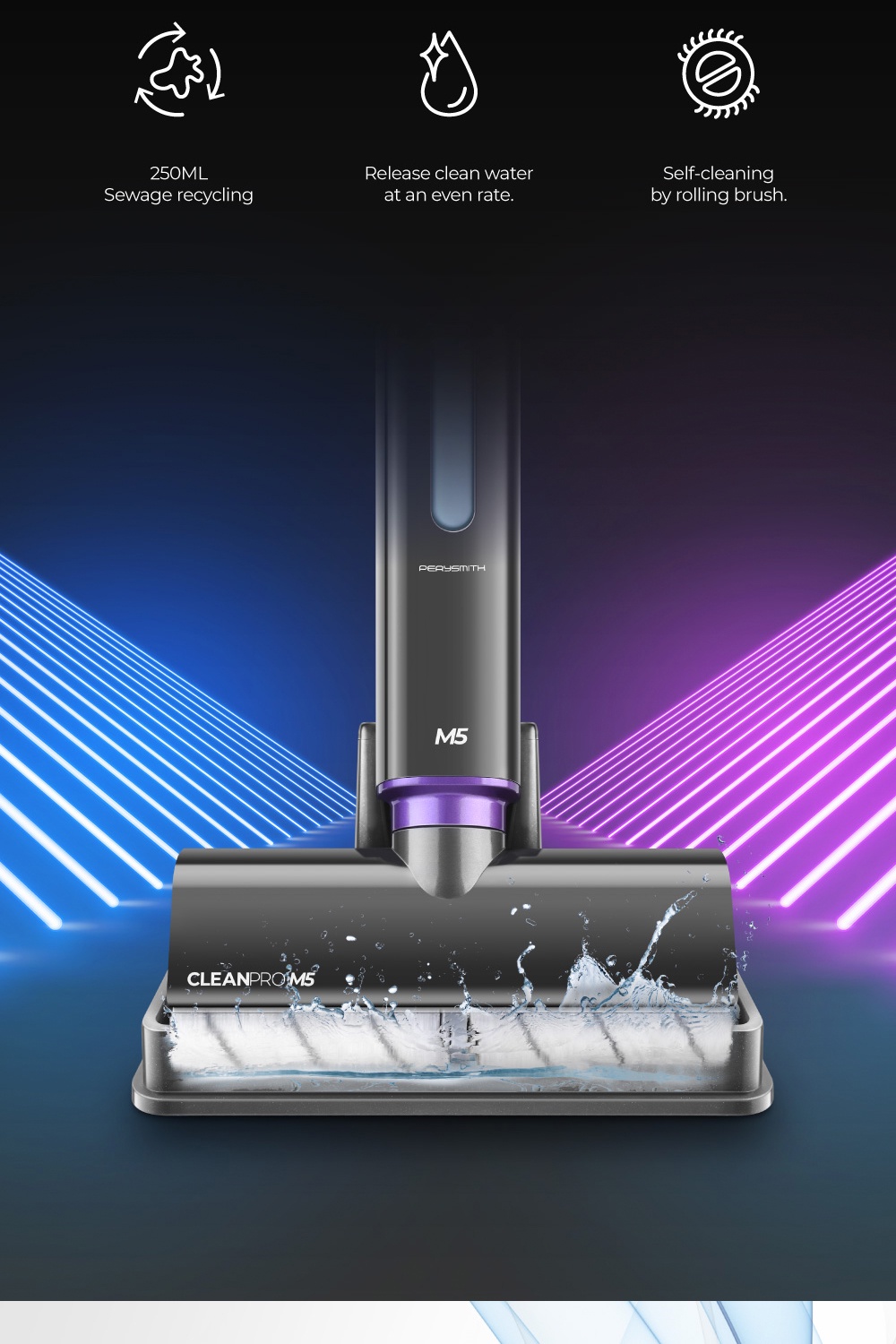 PerySmith Electric Cordless Floor Cleaner CleanPro Series M5 (Cordless