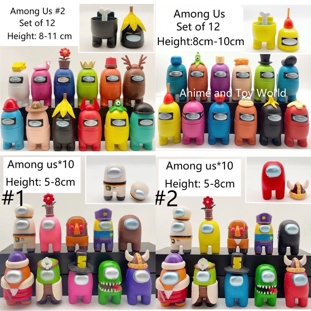 Among Us Set of 10 and Set of 12 Collectible Figure Among Us Games