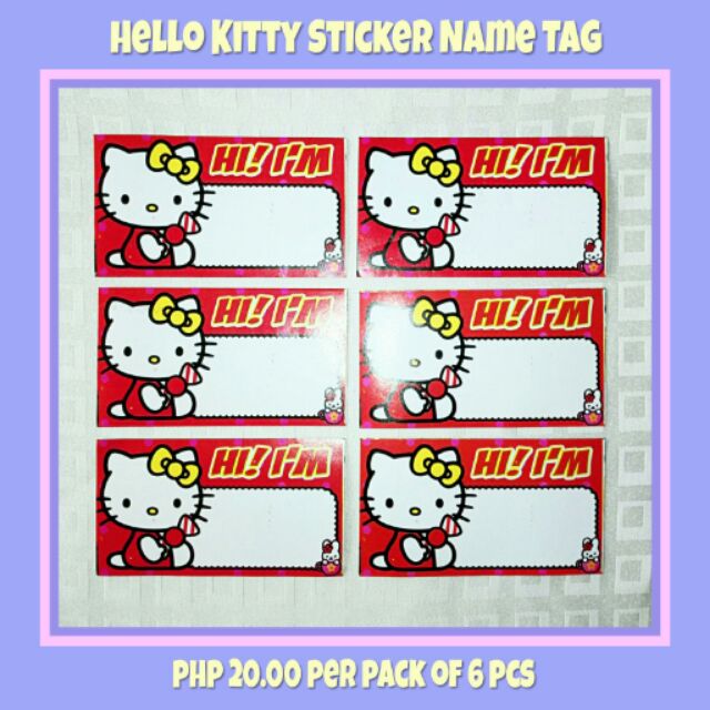 Hello Kitty Sticker Name Tag Shopee Philippines