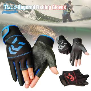 Fishing Gloves 3 Cut Fingers Waterproof Anti-Slip Outdoor Sports Mittens ✨ 