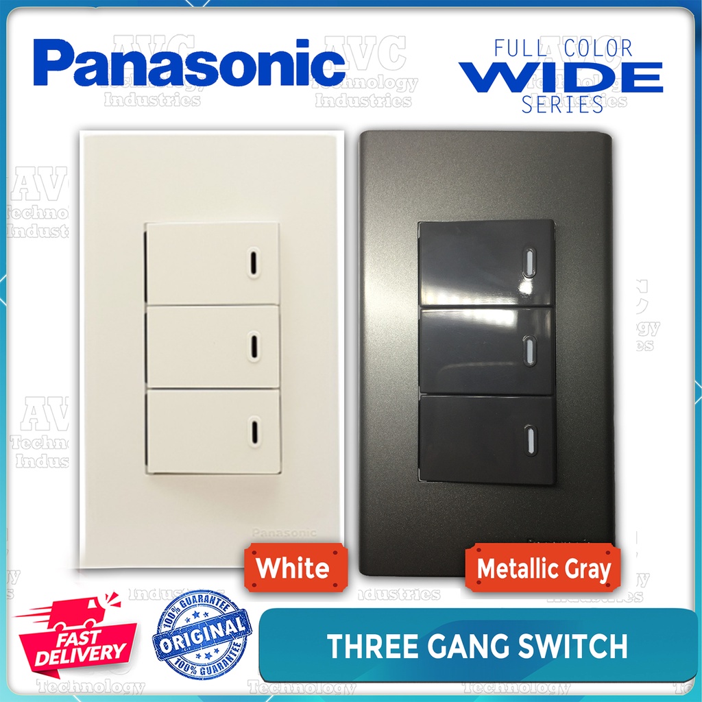 Panasonic Wide Series One Way Three Gang Switch WEG5001K5 (White