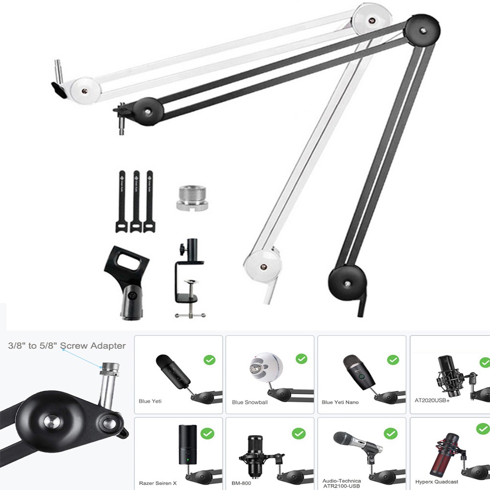 Microphone Boom Arm Stand Heavy Duty Adjustable Suspension Scissor