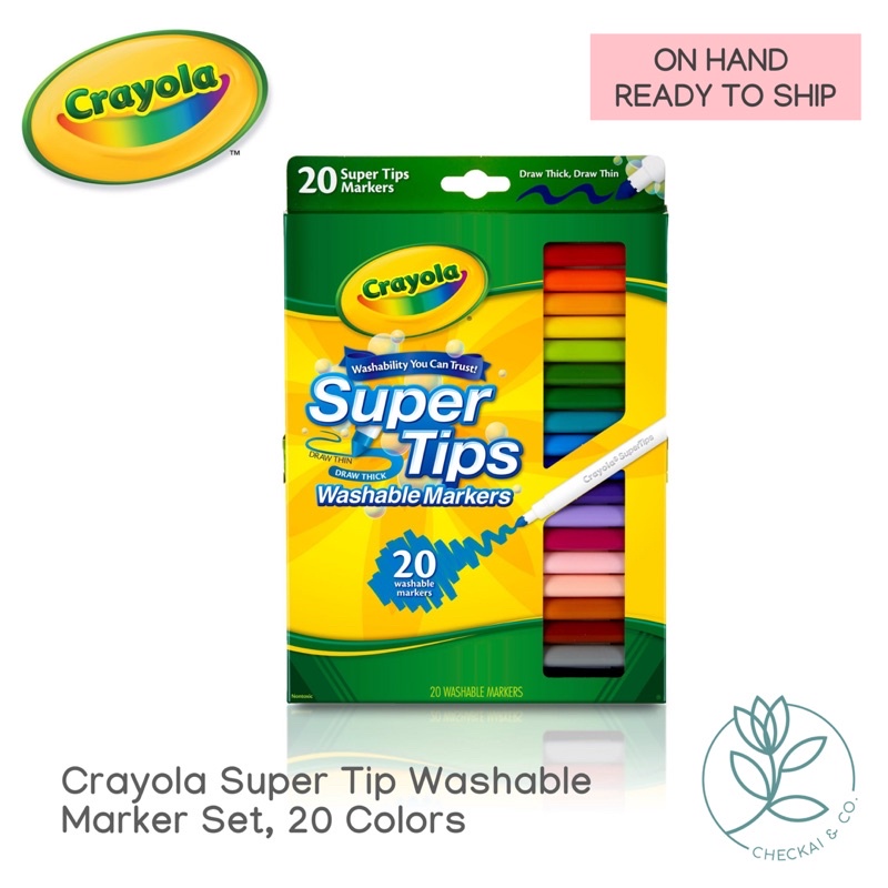 Crayola Super Tip Washable Marker Set 20 Colors Shopee Philippines