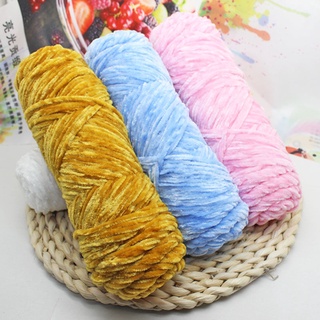 Handmade~Chenille Golden Velvet Wool Hand-Knitted Medium Thick Baby Thread Men Women Sweater Scarf Crochet Wo #7