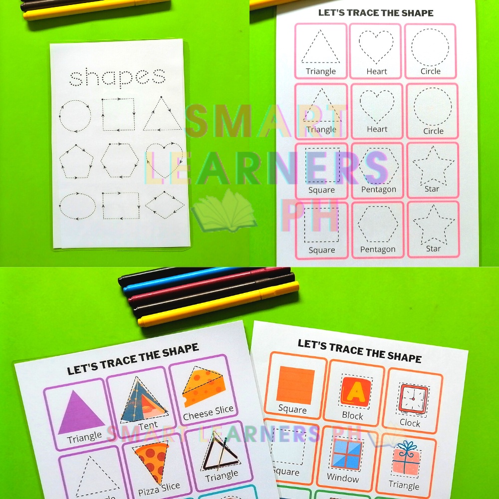 abcd chart for kids LAMINATED REUSABLE Shapes Tracing Drawing Writing ...