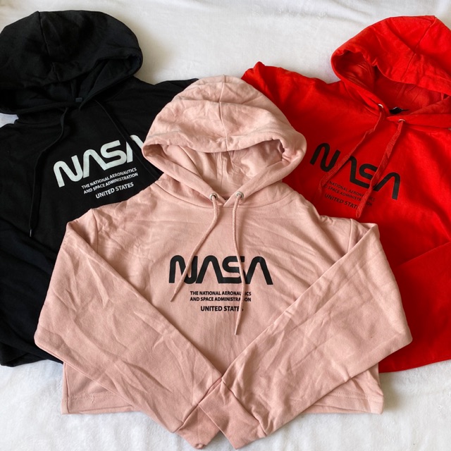 H M Nasa Cropped Hoodie Shopee Philippines