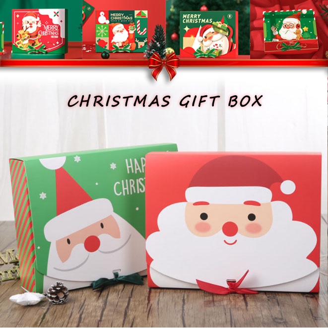 Christmas Gift Box (CLAMSHELL) Merry Christmas Paper Packaging Box ...