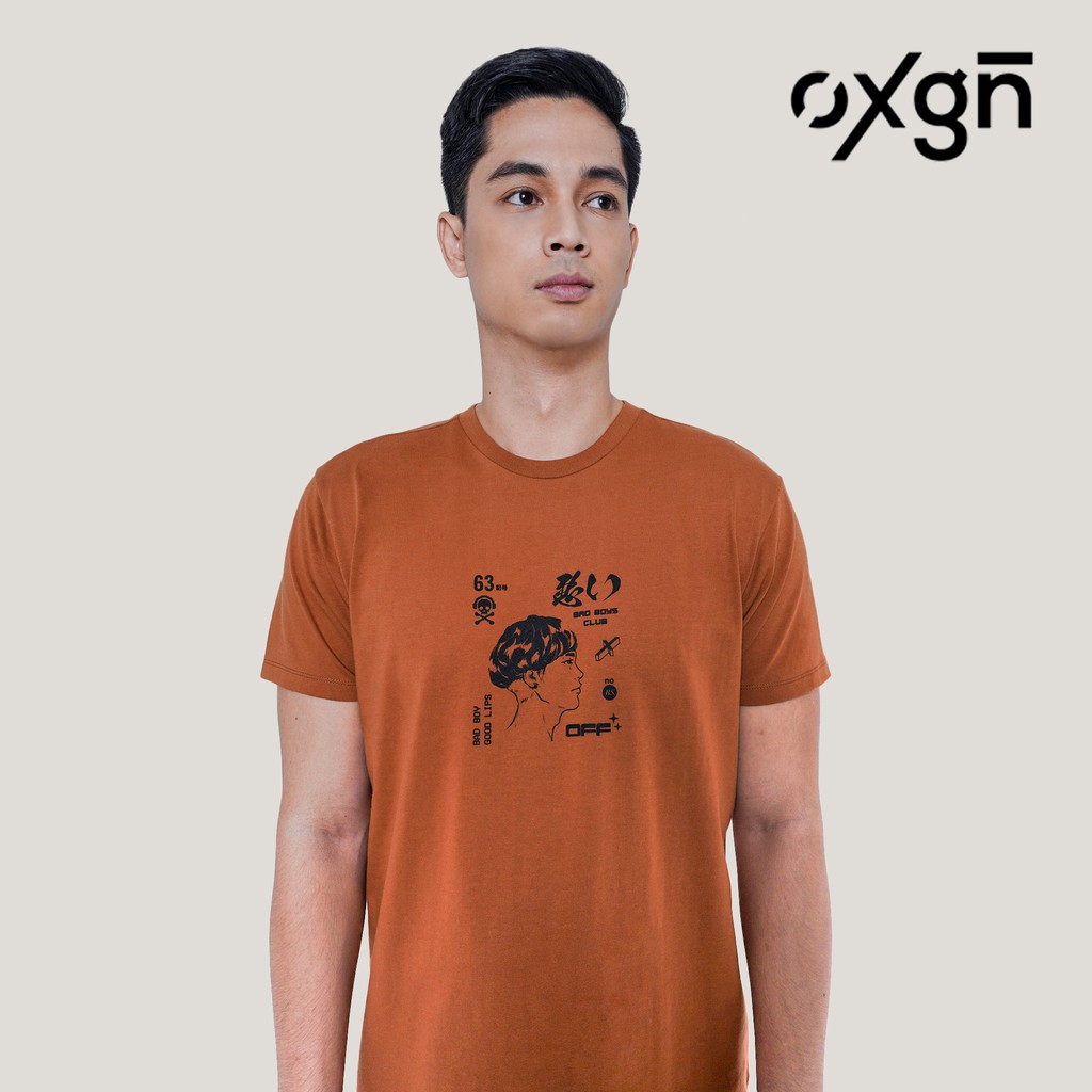 oxgn-bad-boy-good-lips-slim-fit-graphic-t-shirt-for-men-rust-shopee