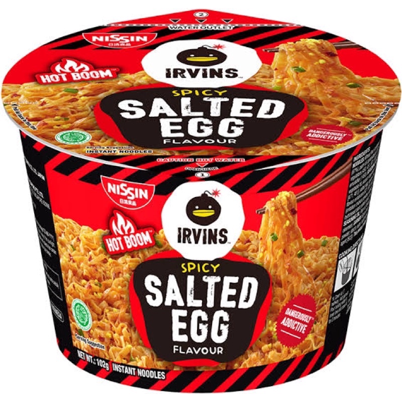 Nissin x Irvins Spicy Salted Egg Bowl Noodles (100g) Shopee Philippines