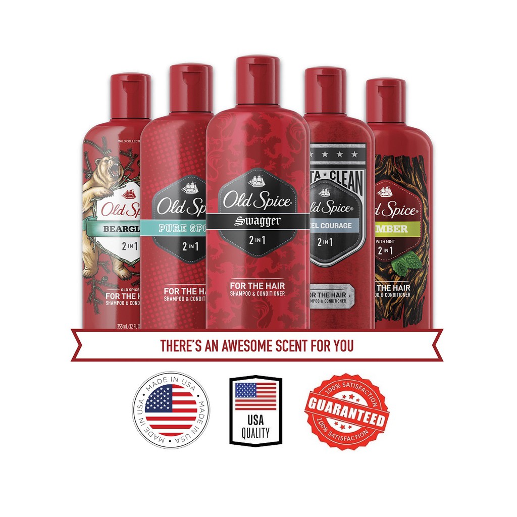 Old Spice 2 in 1 Shampoo & Conditioner 355mL 12FL OZ / 750mL 25.3FL OZ