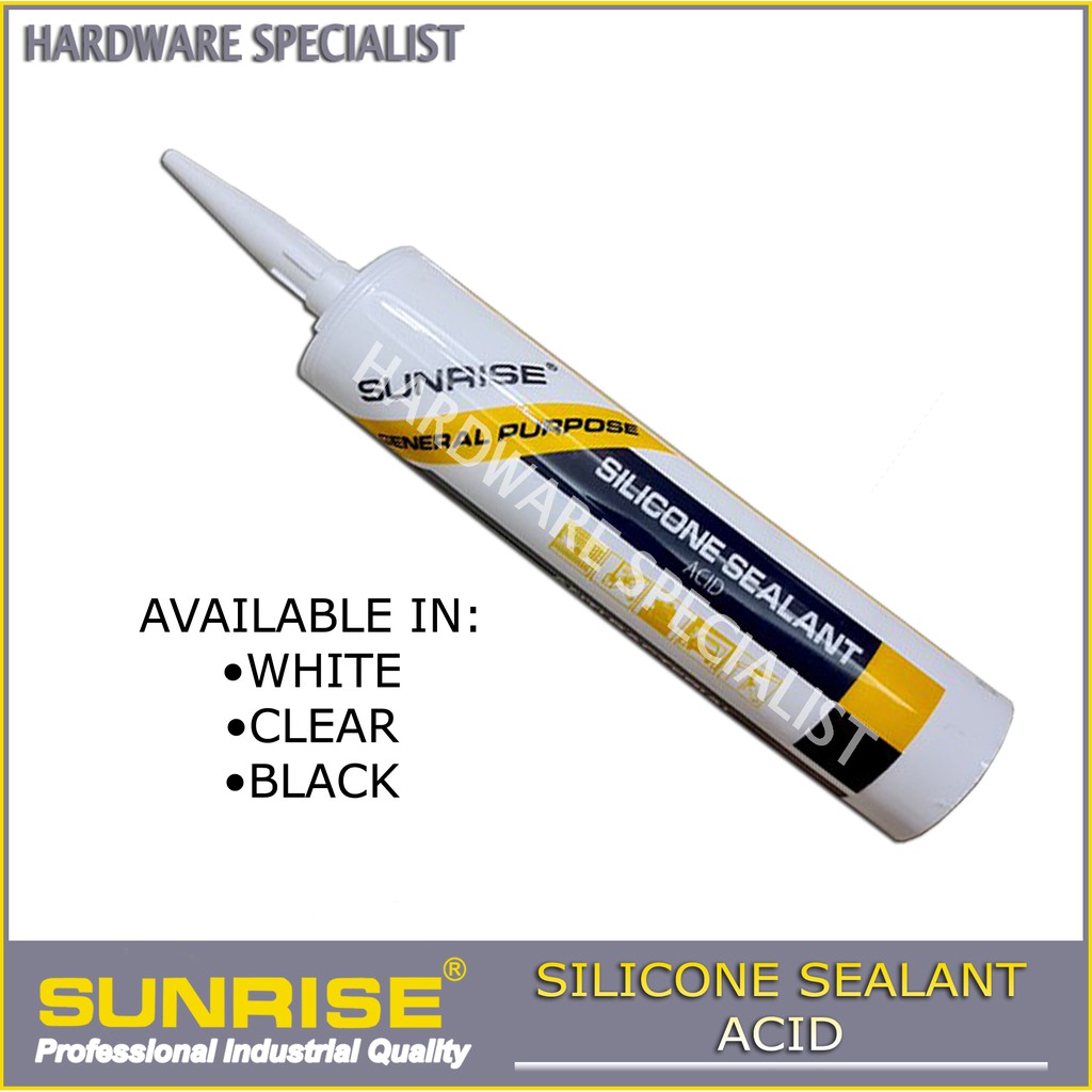 Sunrise Silicone Sealant Acid Black, Clear or White Shopee Philippines