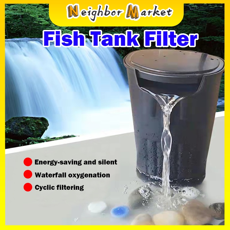 Aquarium Turtle Low Water Filter Pump Fish Tank Hanging Waterfall