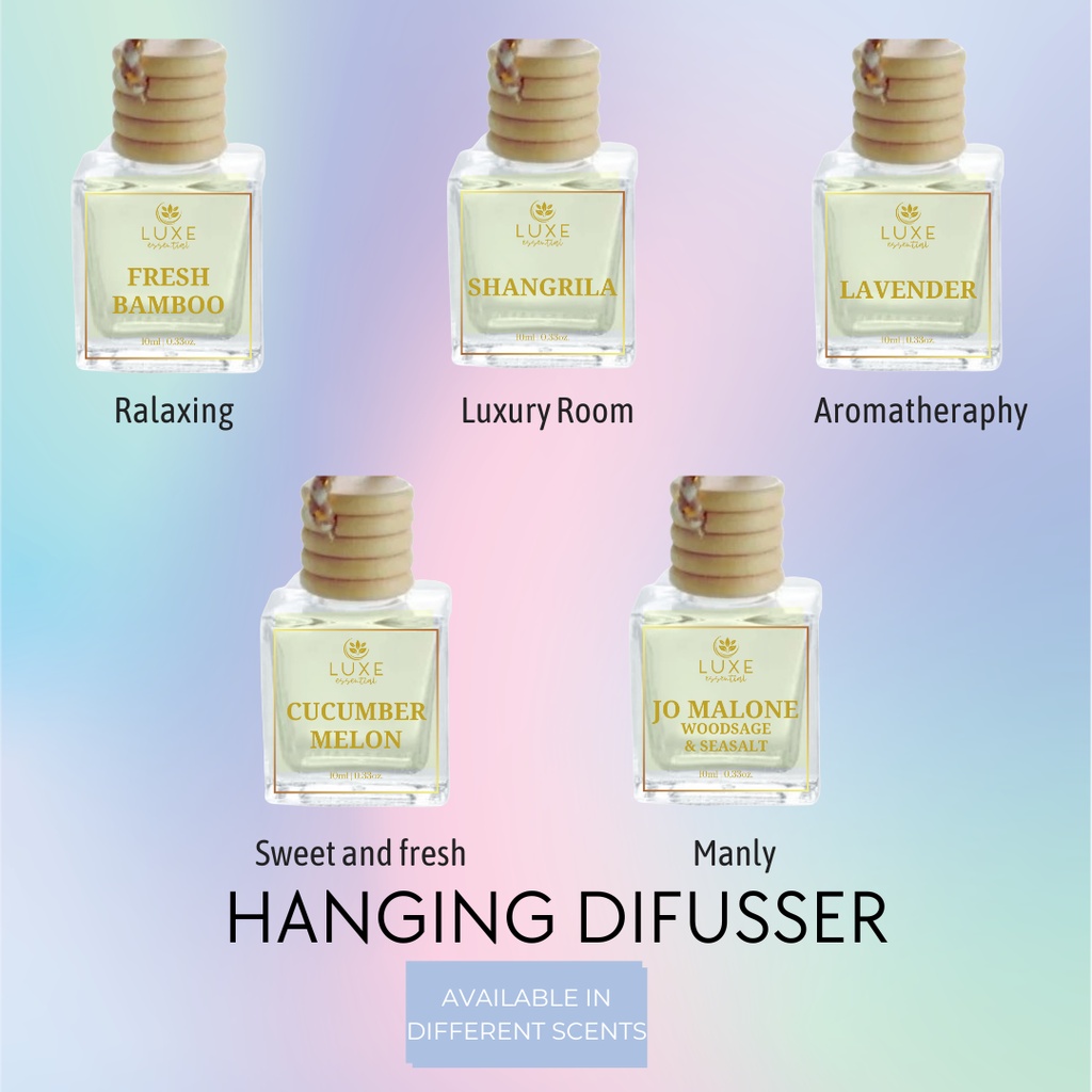 Car Hanging Diffuser Car Air Freshener LUXE Essential SCENT OIL BASED